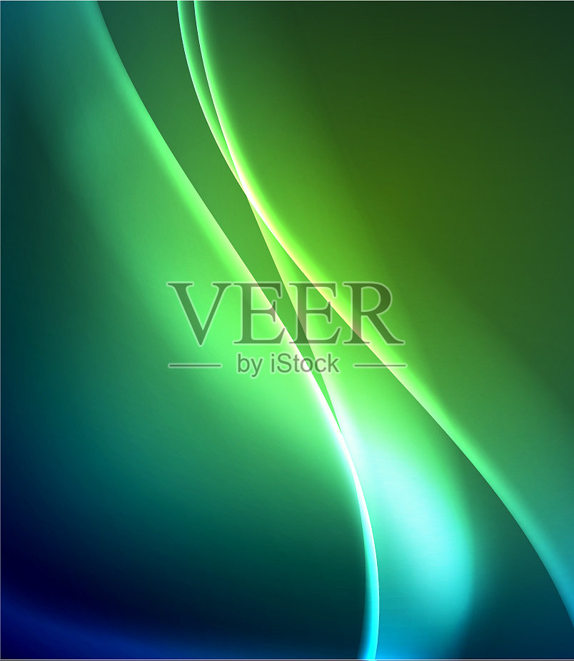 闪亮的颜色明亮的霓虹灯抽象波模板插画图片素材