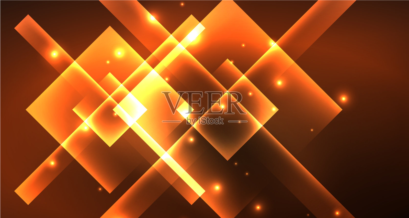 闪亮的霓虹灯设计方形抽象背景插画图片素材