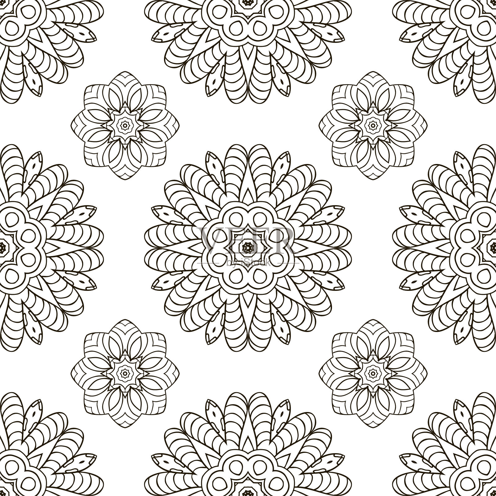 无缝图案民族装饰手绘插画图片素材