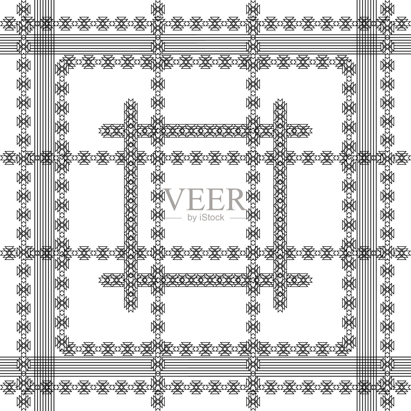 黑白条纹部落和种族插画图片素材