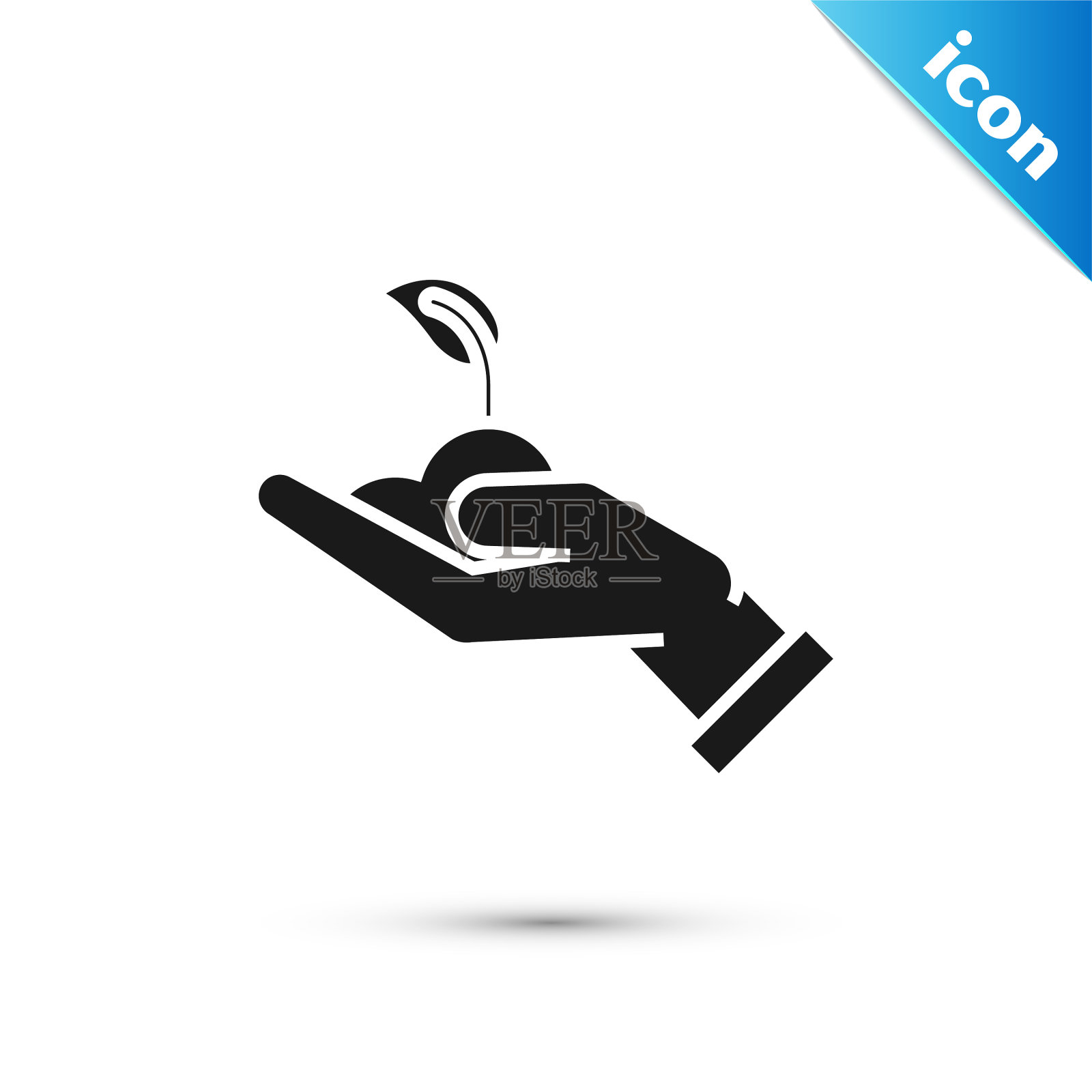 黑芽在手环保插画图片素材