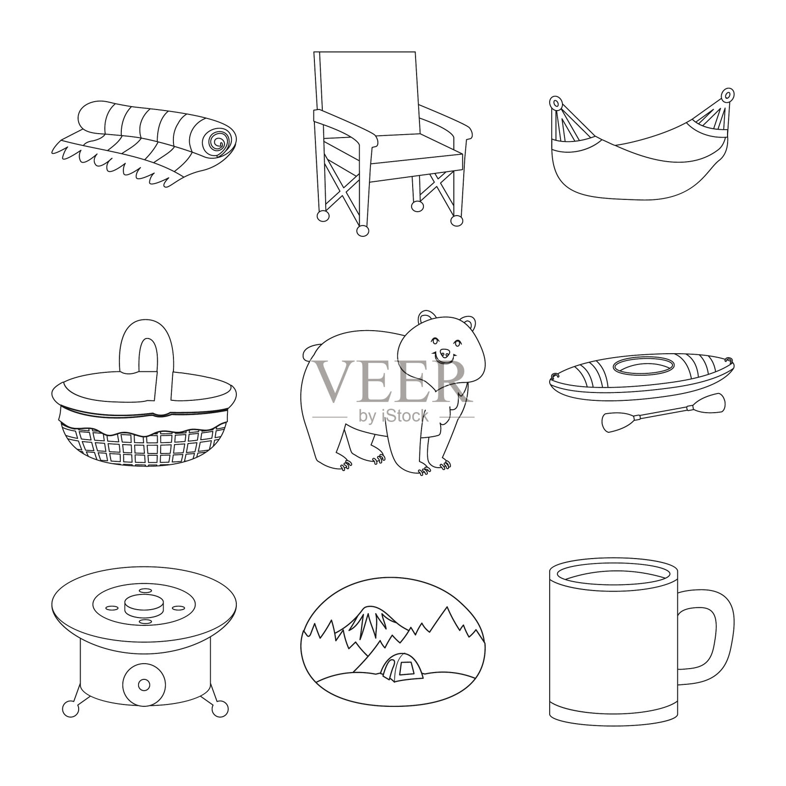 夏季和旅游标志集图标素材