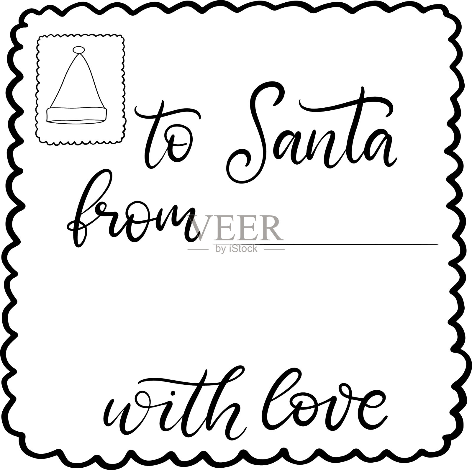 圣诞快乐,给亲爱的圣诞老人的新年信插画图片素材