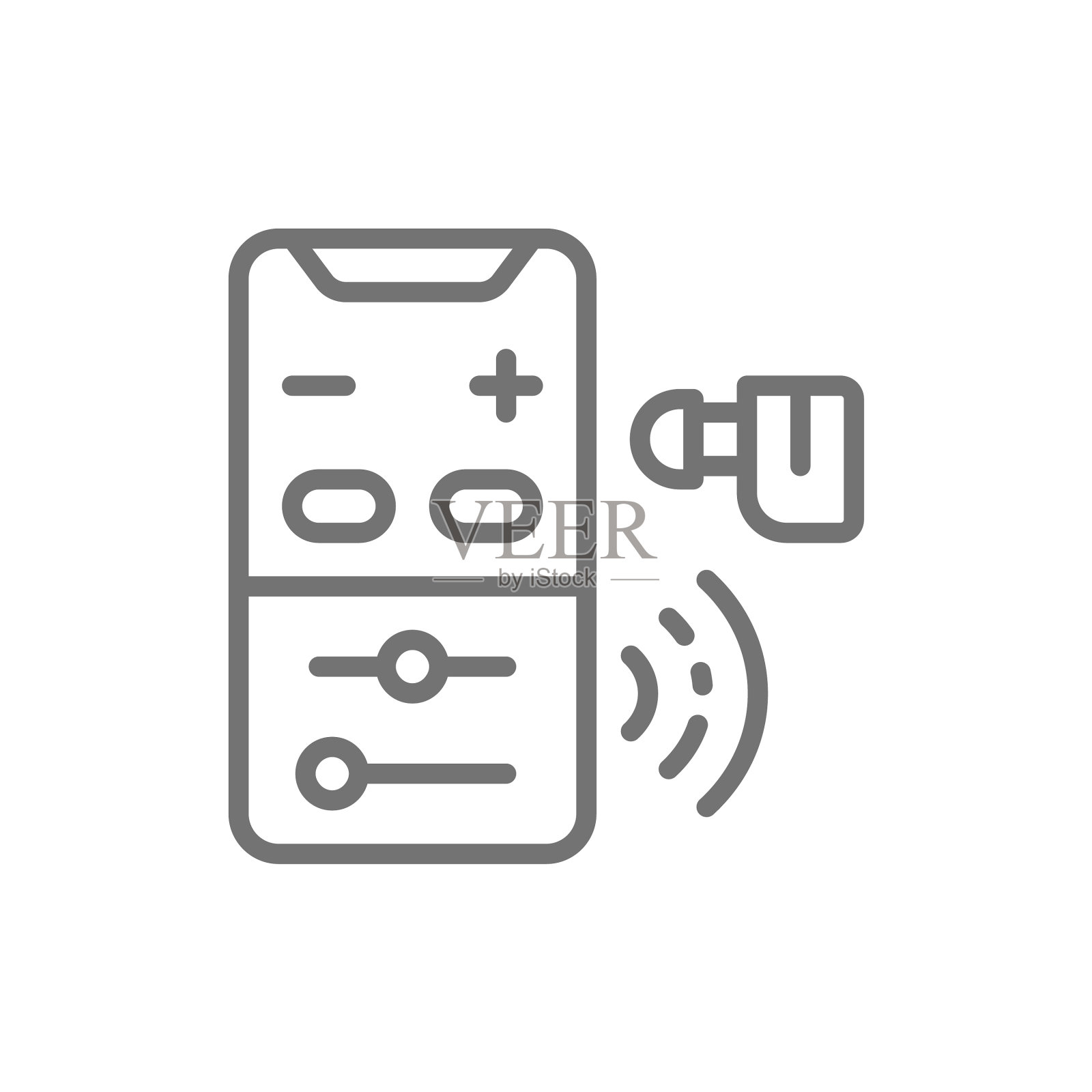 助听器控制面板上的线路图标已隔离图标素材