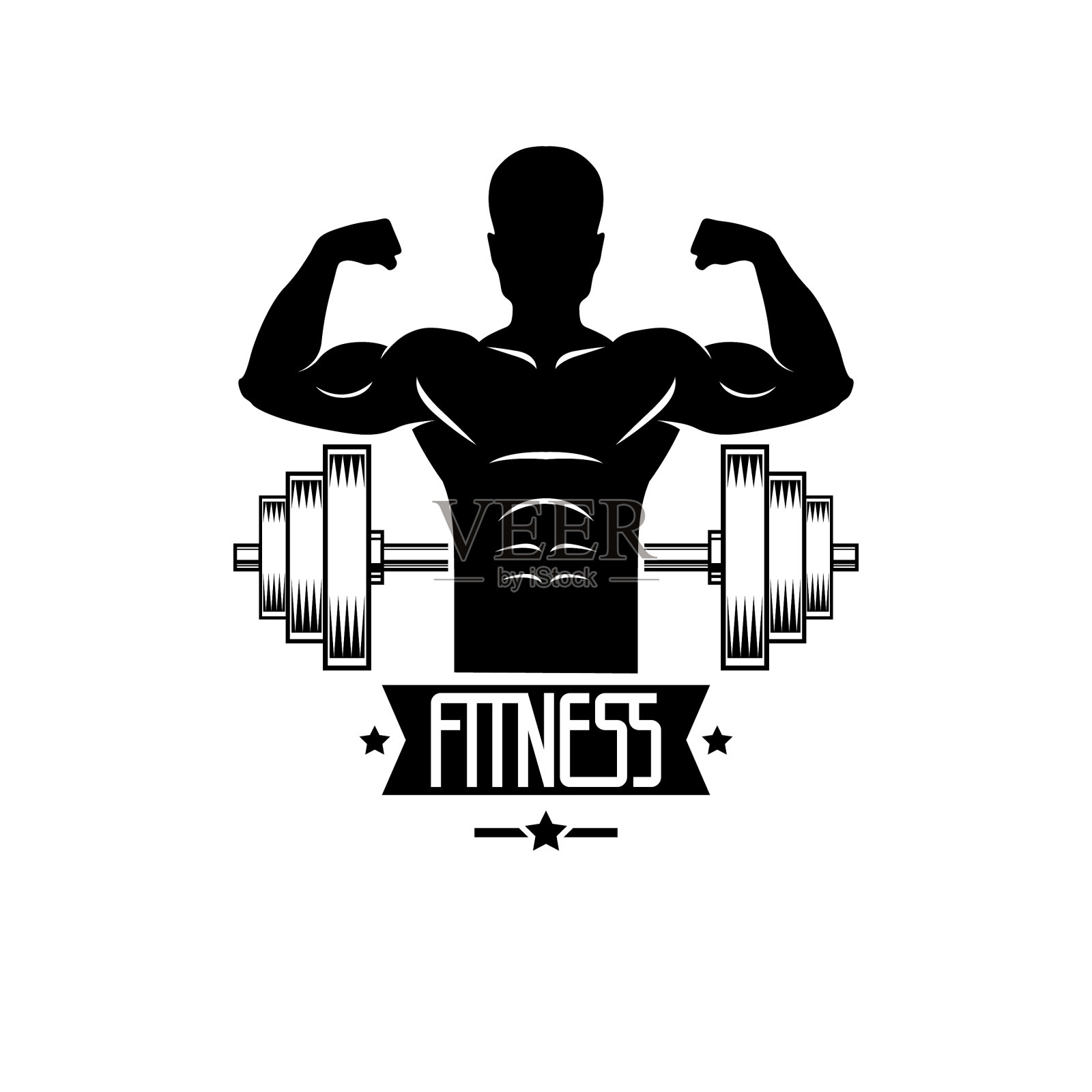 健美、举重、健身房的体育标志设计元素图片