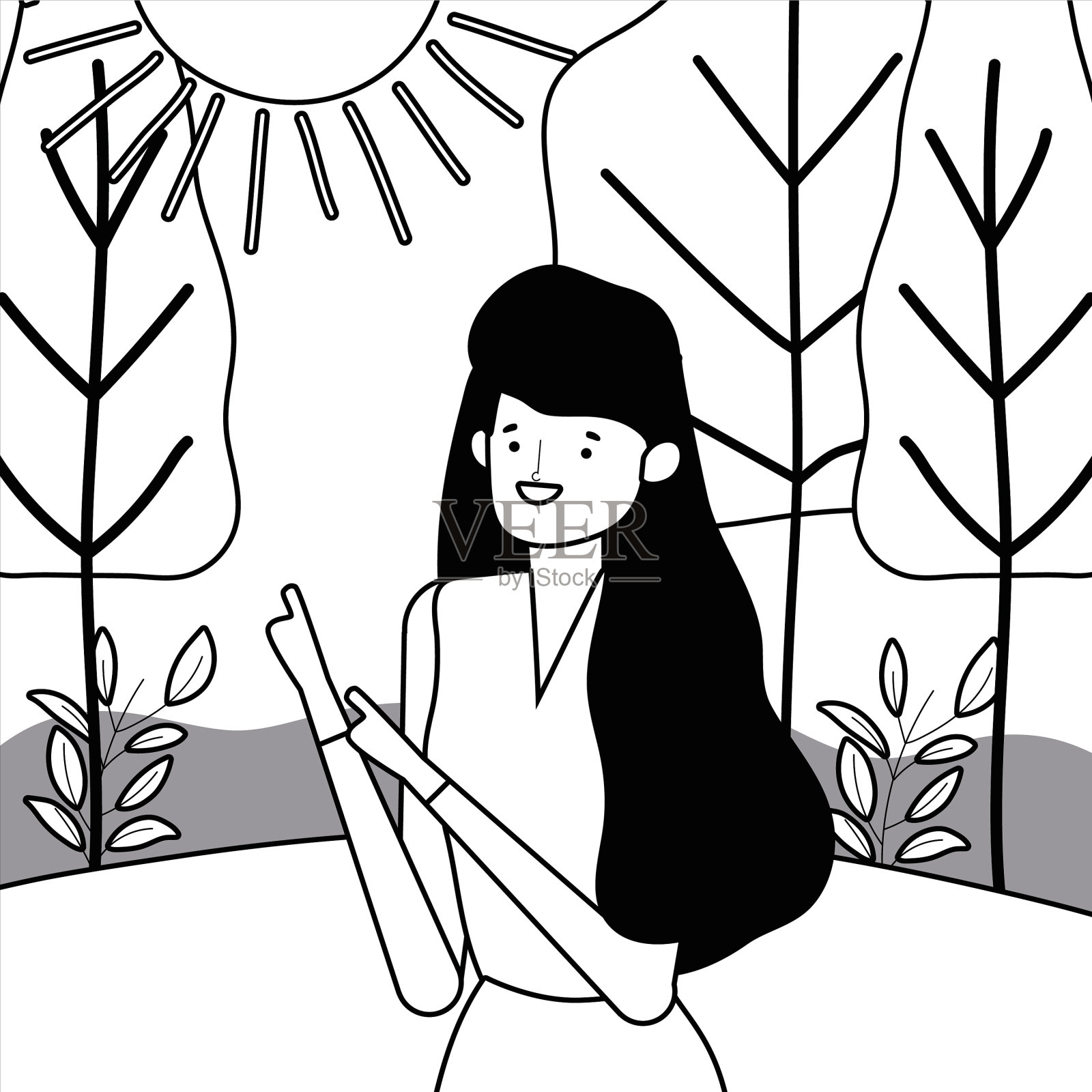 孤立的化身女性设计插画图片素材