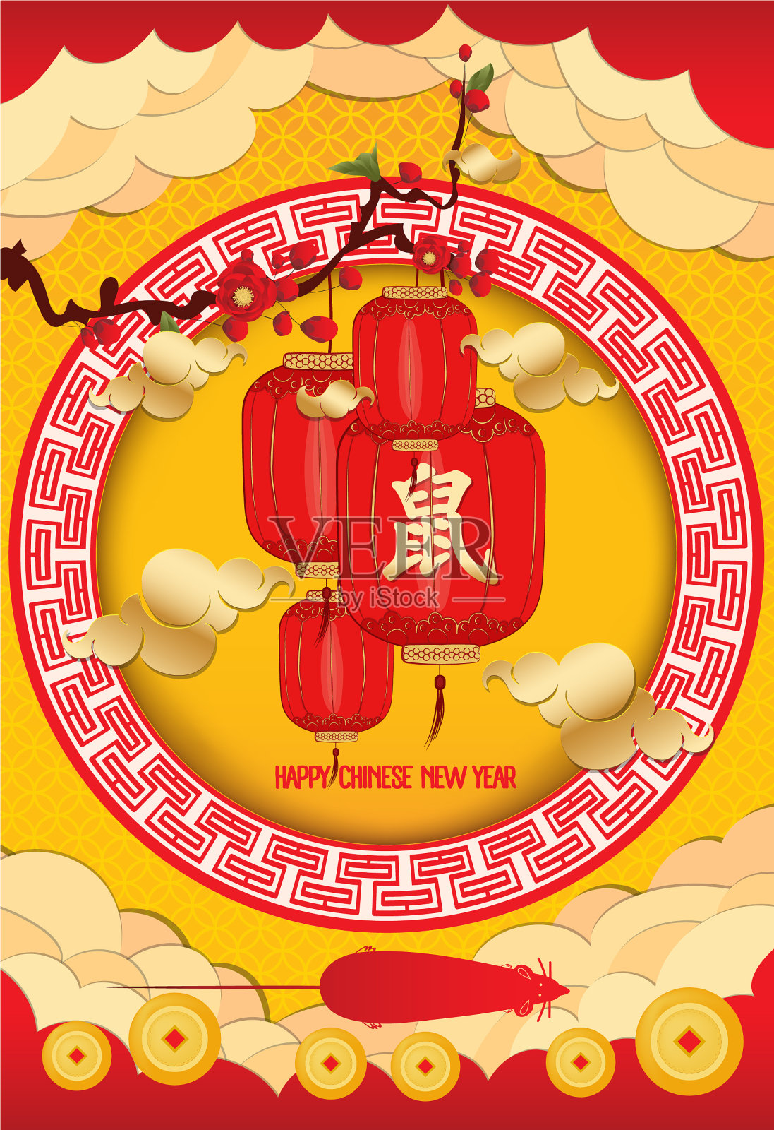 2020年中国新年-鼠年中国插画图片素材