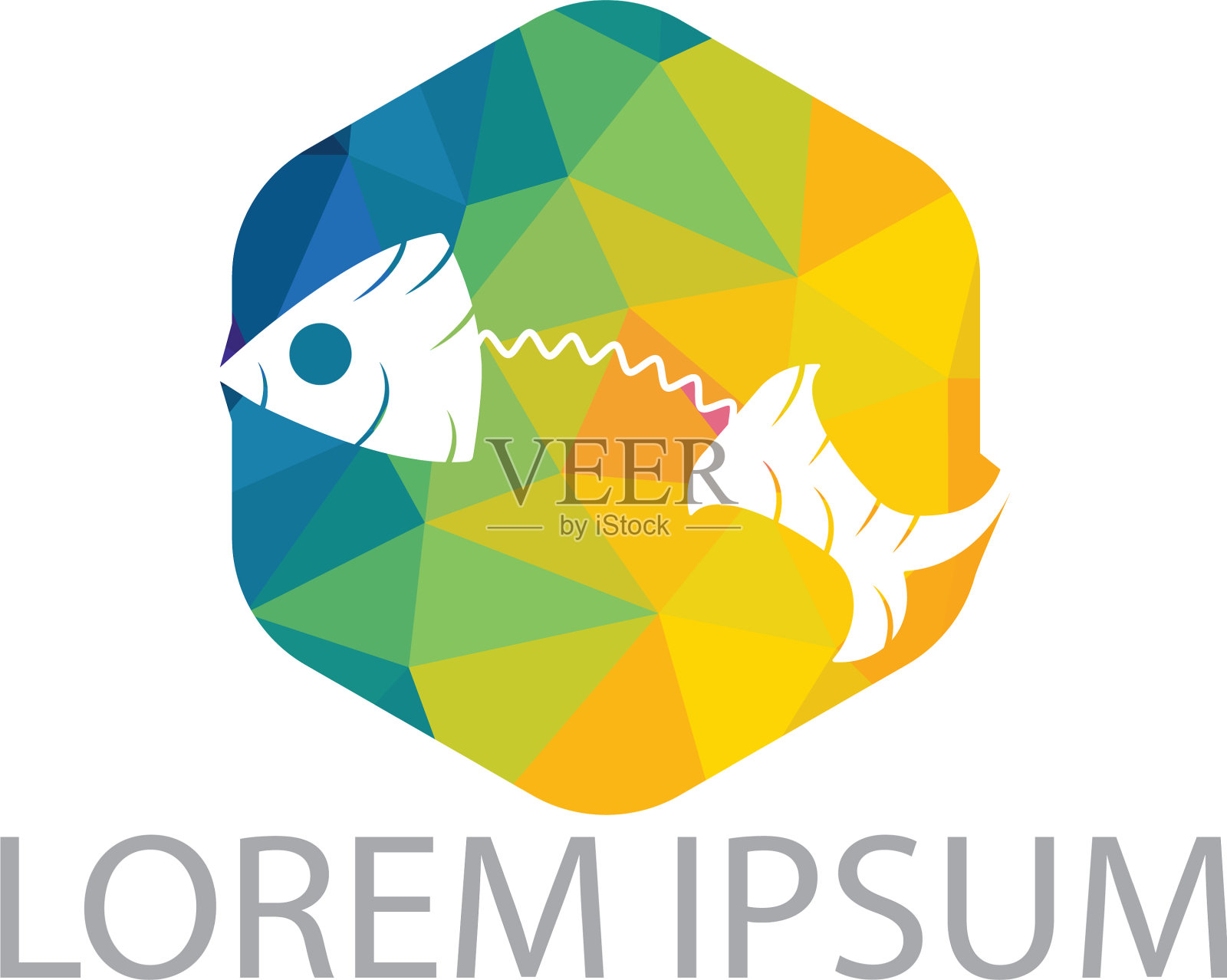 鱼的标志设计插画图片素材