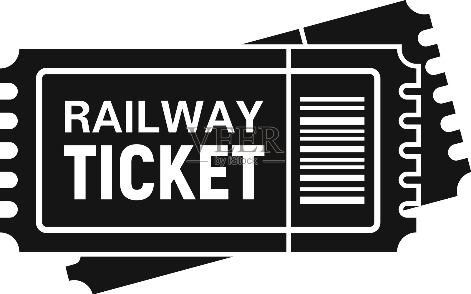 火车票图标风格简单插画图片素材