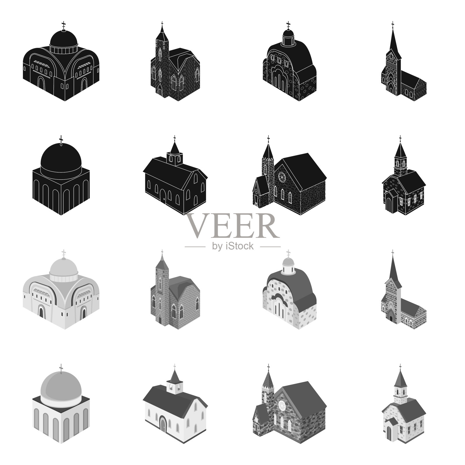 设计寺庙和历史标志插画图片素材