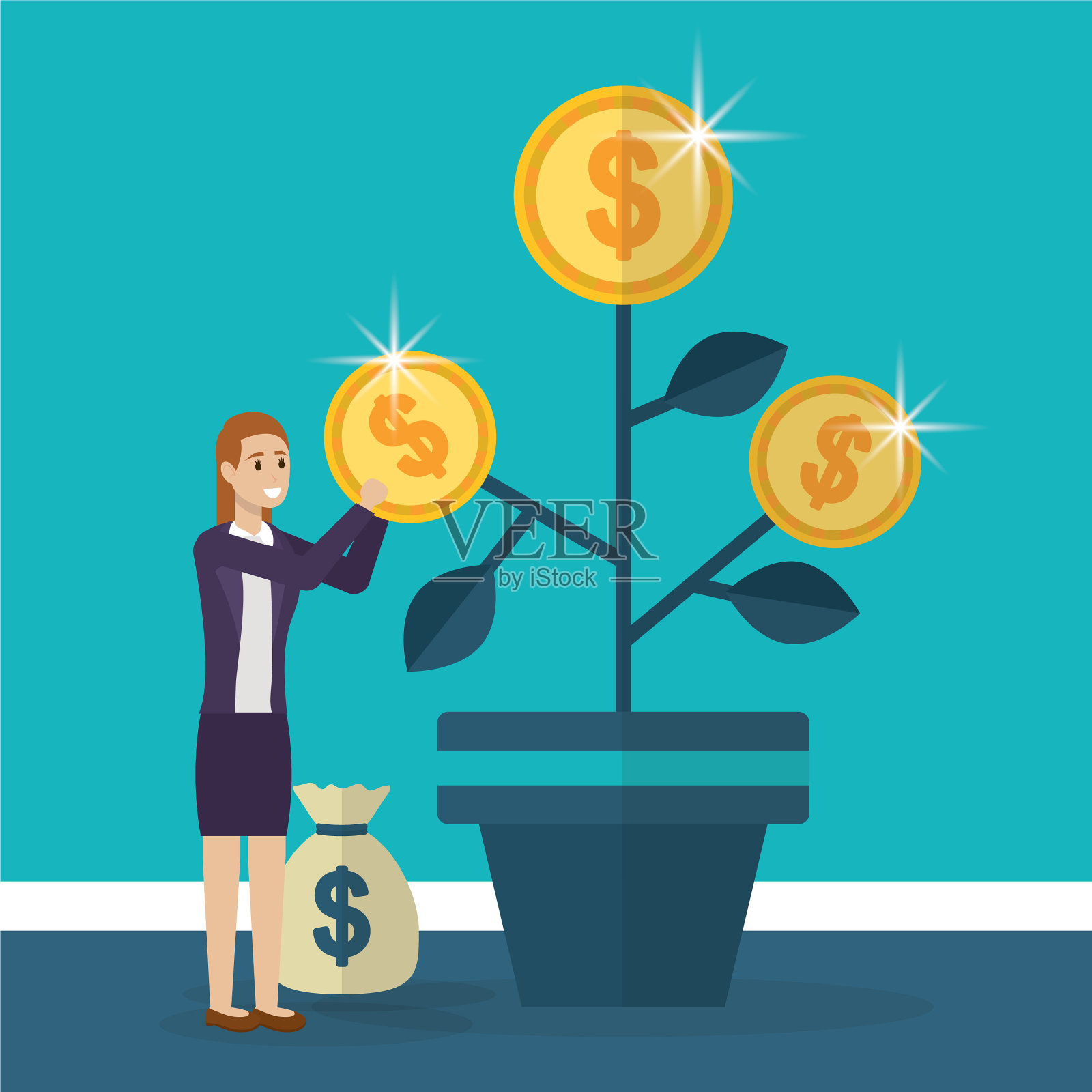 人事业成功生产力形象插画图片素材