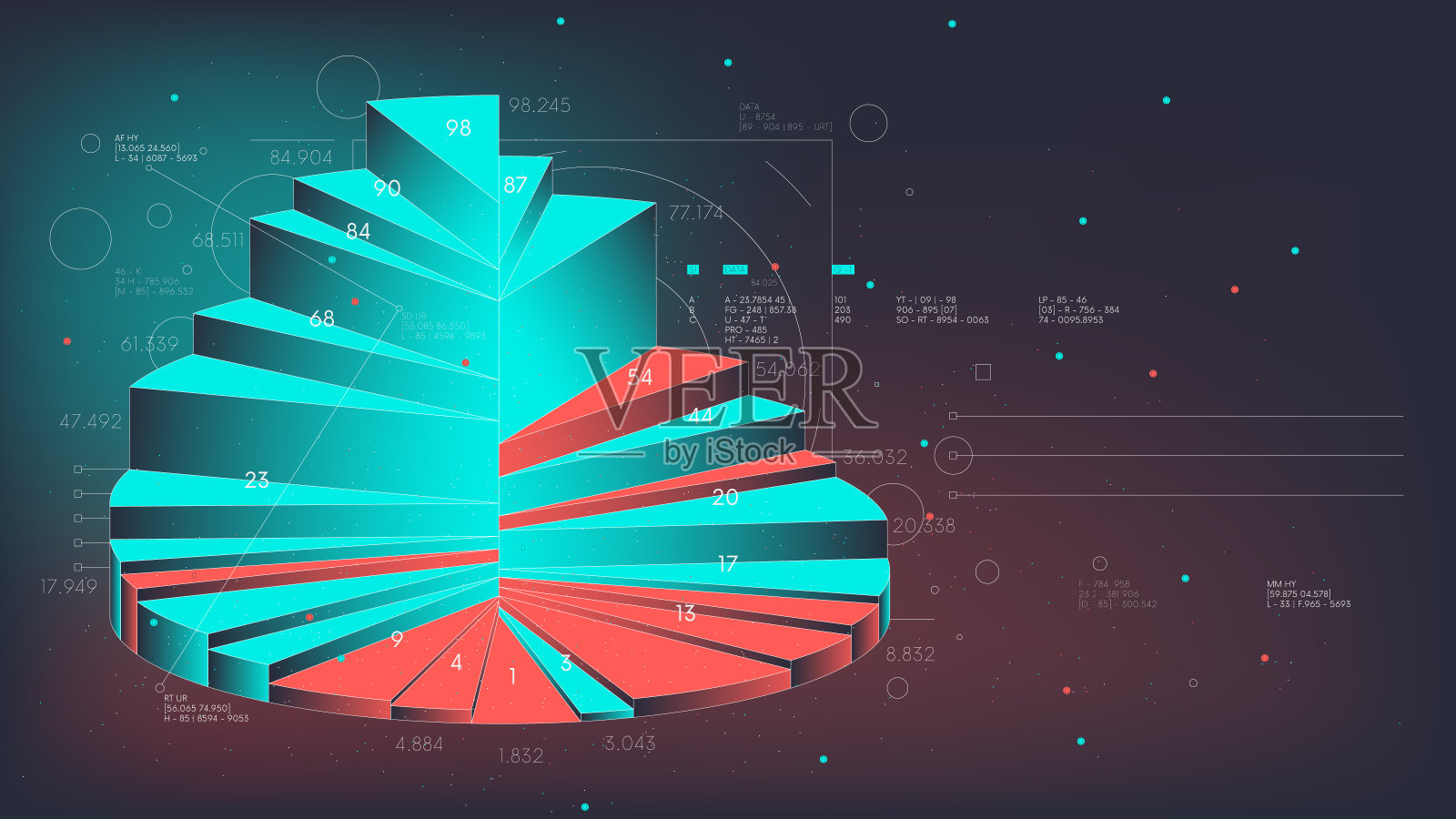 商业报告信息图,市场图表步骤与百分比,统计和分析未来技术,大数据可视化矢量插图插画图片素材