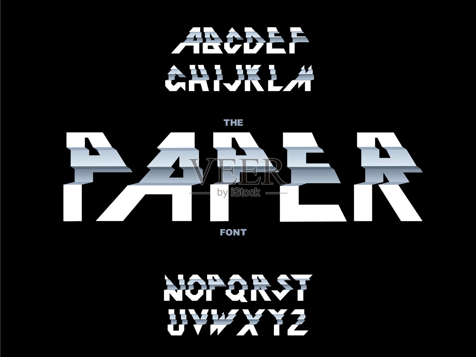 字母纸折叠色带脚本设计元素图片