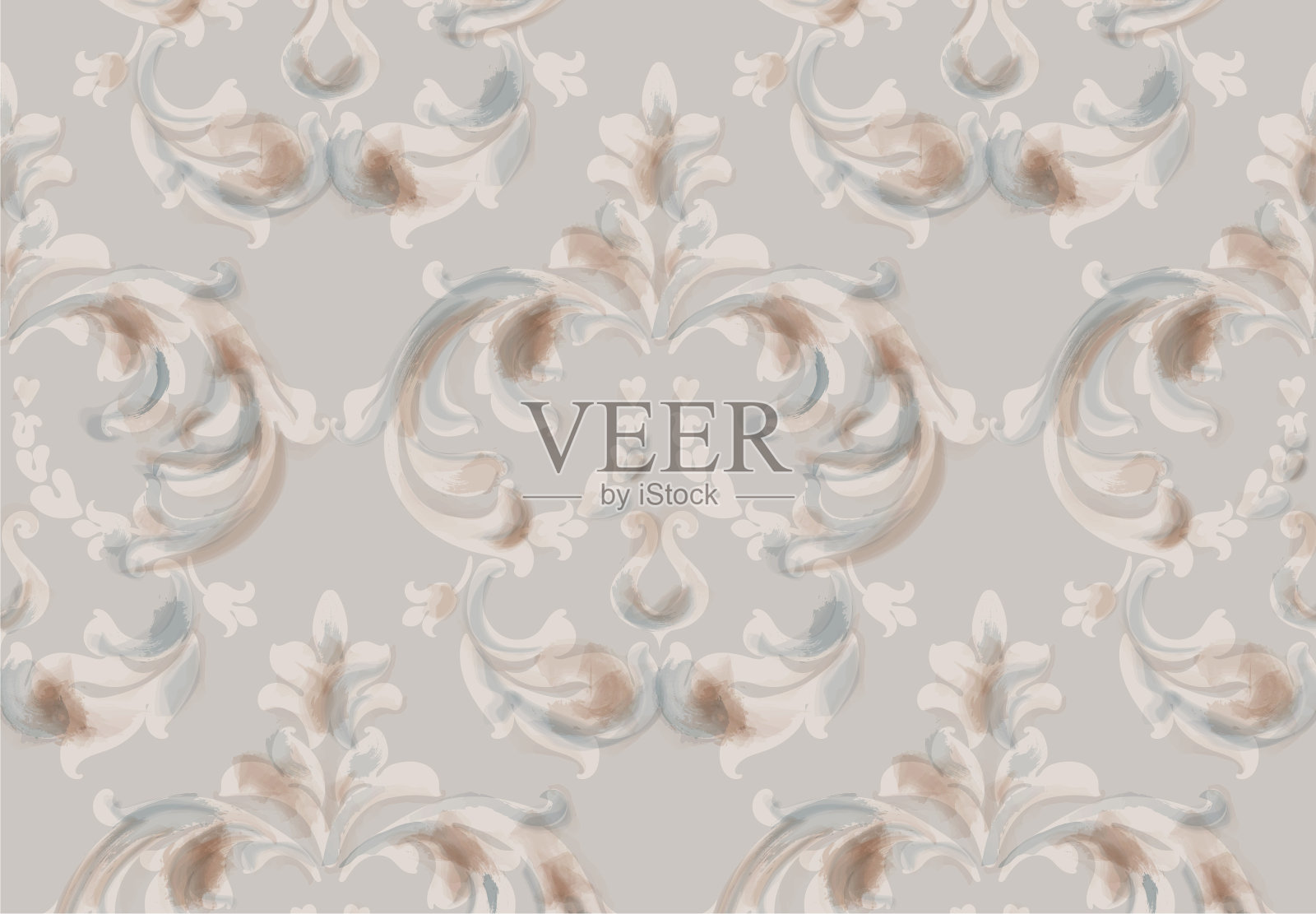 阿拉伯巴洛克装饰图案背景插画图片素材