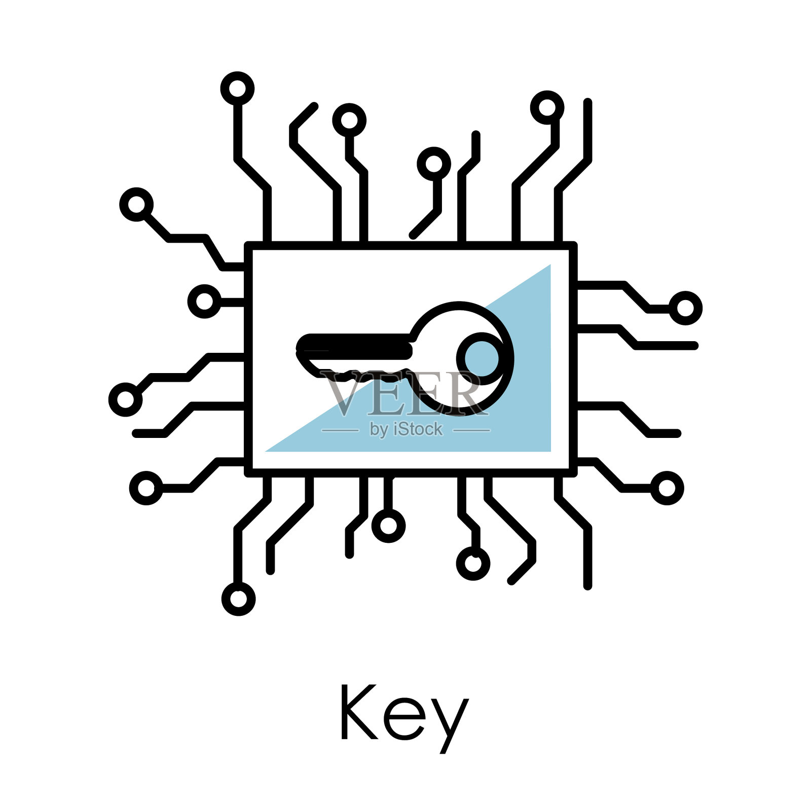 比特币系统密钥加密隔离图标素材