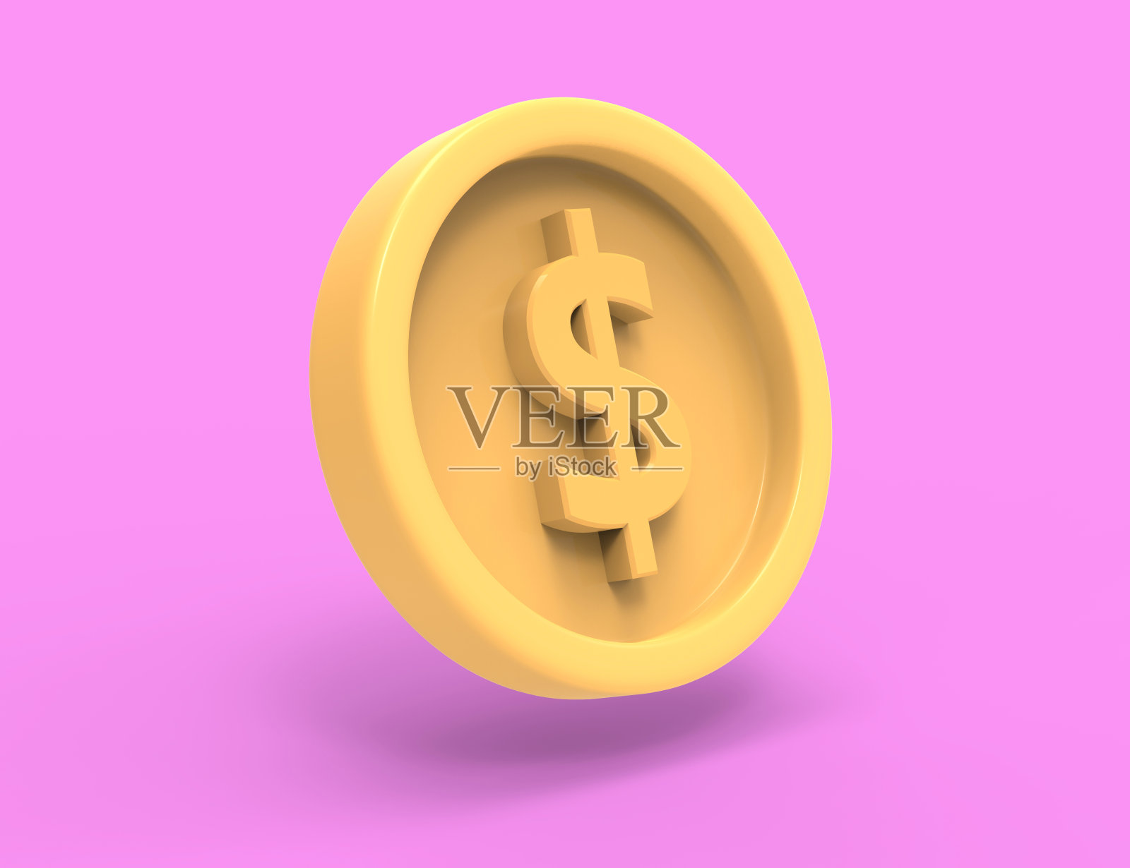 带有美元符号的硬币的3d插图照片摄影图片