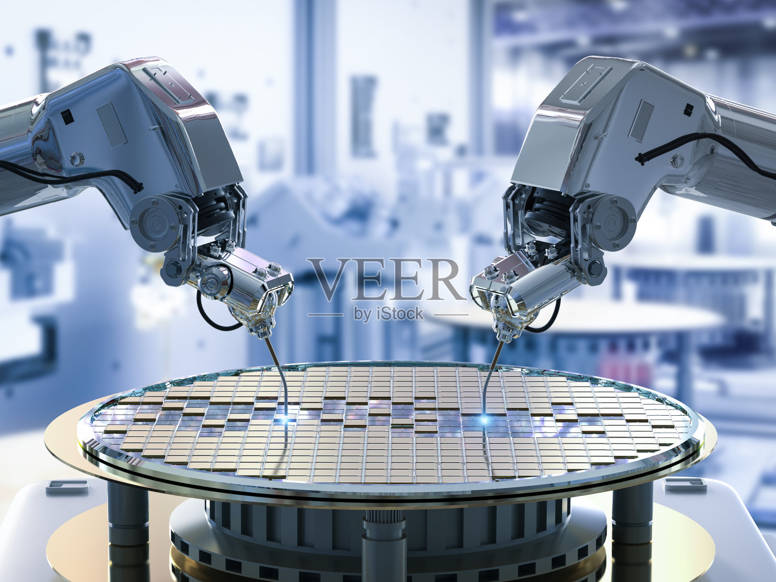 用机械臂制造半导体照片摄影图片