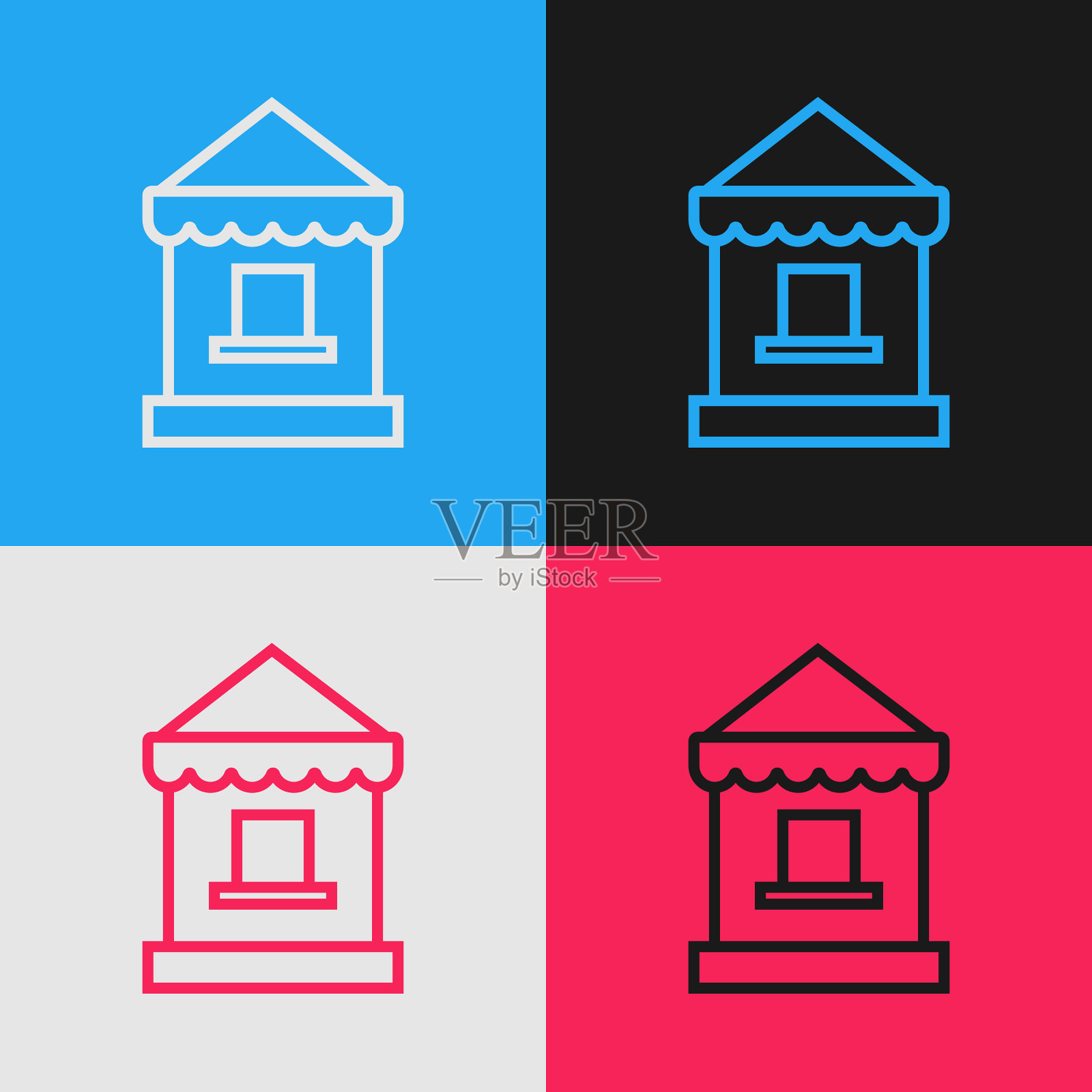 彩色线票务图标孤立上图标素材