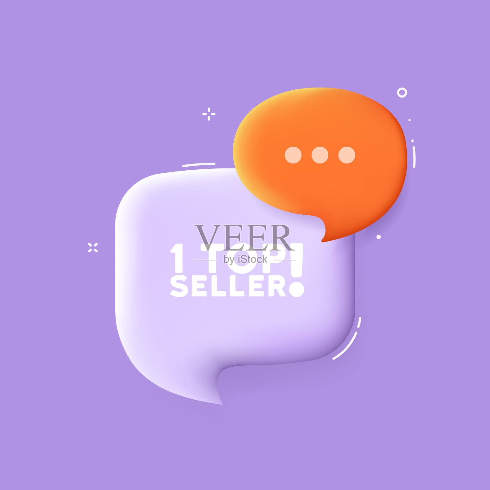 1卖得最好。语音泡沫与1顶级卖家文本。3 d演示。波普艺术风格。矢量线图标的业务和广告插画图片素材