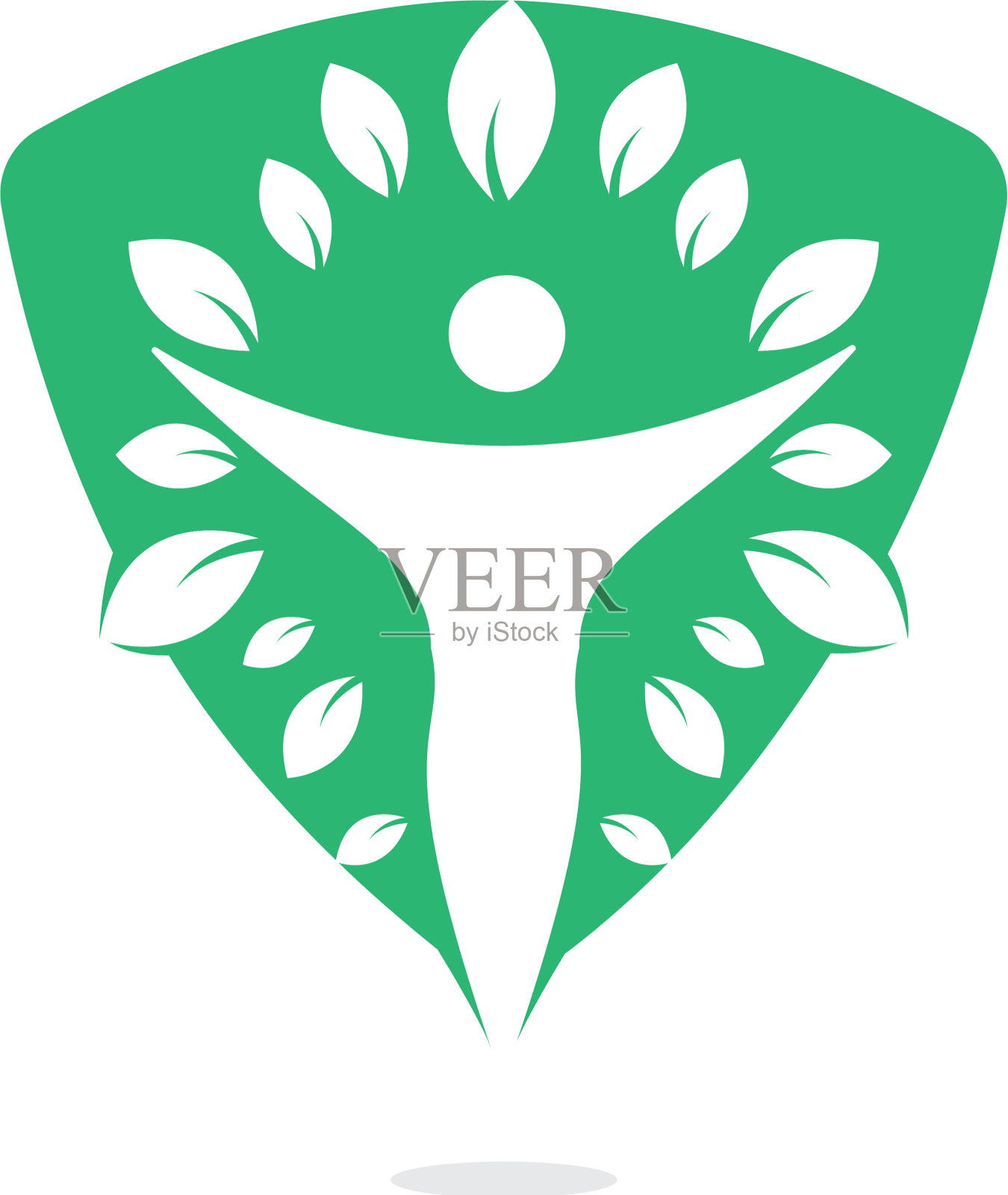 人的性格与树叶标志设计插画图片素材