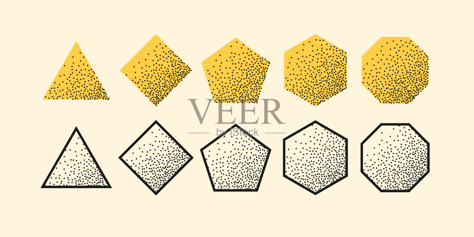 一组几何形状和元素为设计收集抽象图像。插画图片素材