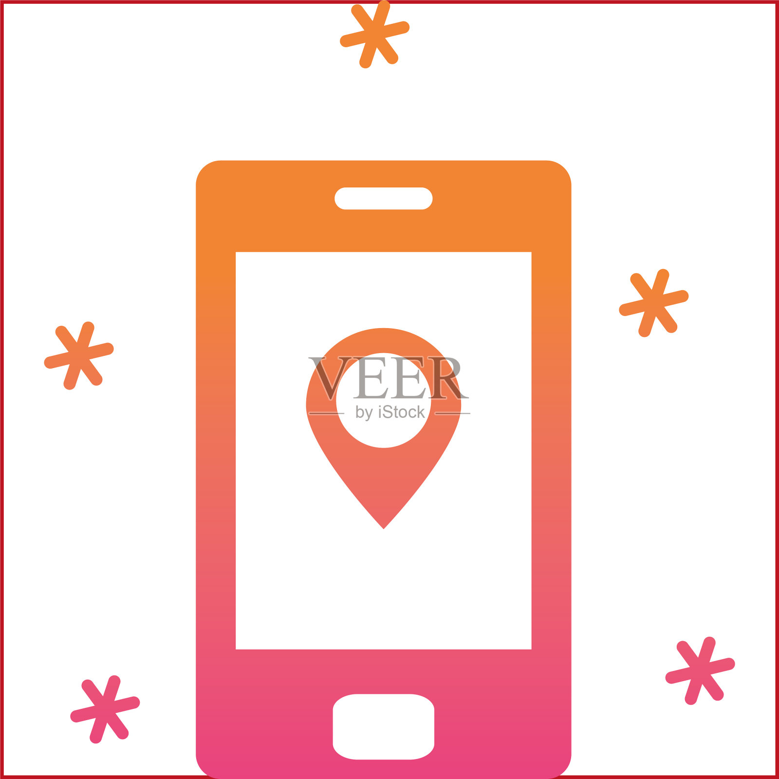 隔离健身房智能手机梯度设计插画图片素材