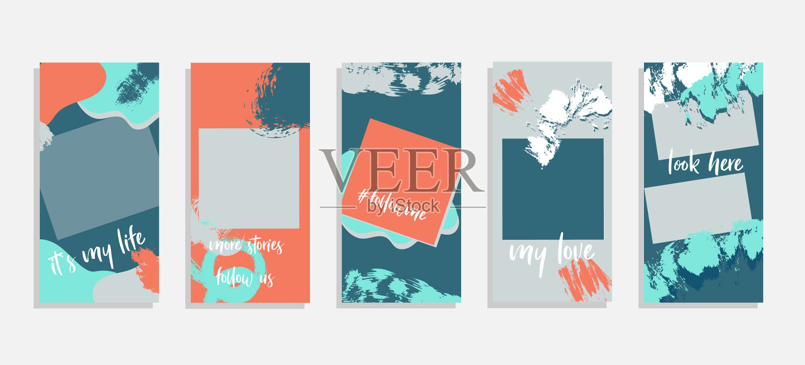 时髦的可编辑模板的社交网络博客插画图片素材