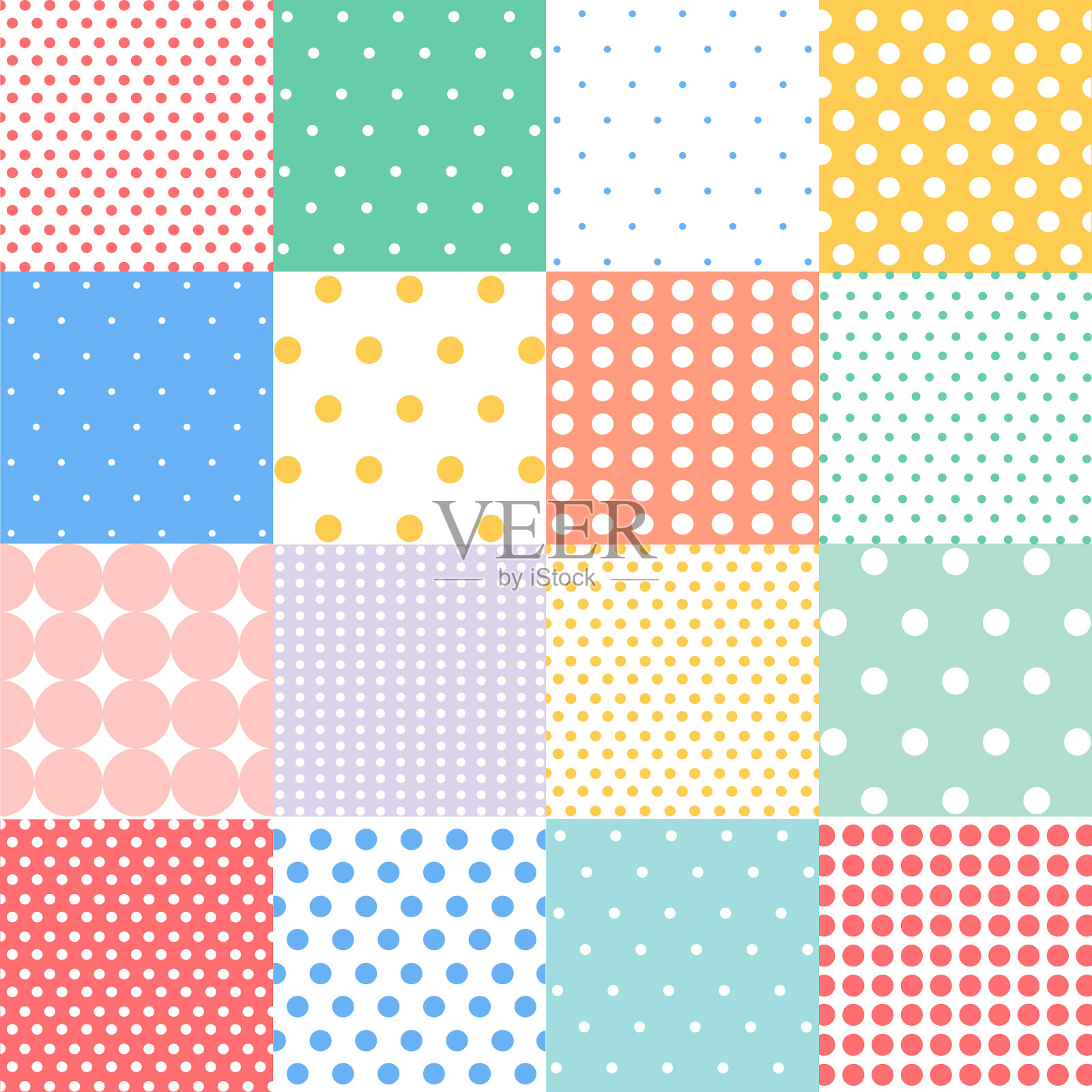 彩色的圆点图案插画图片素材