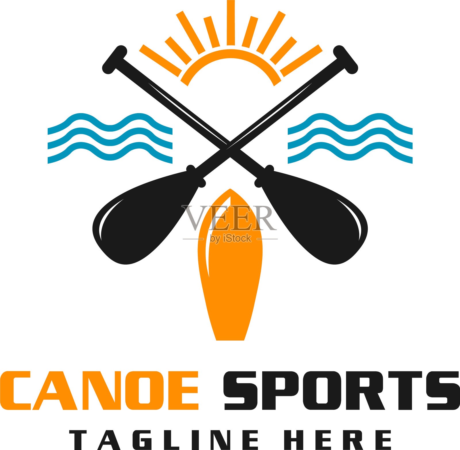 独木舟运动标志插画图片素材