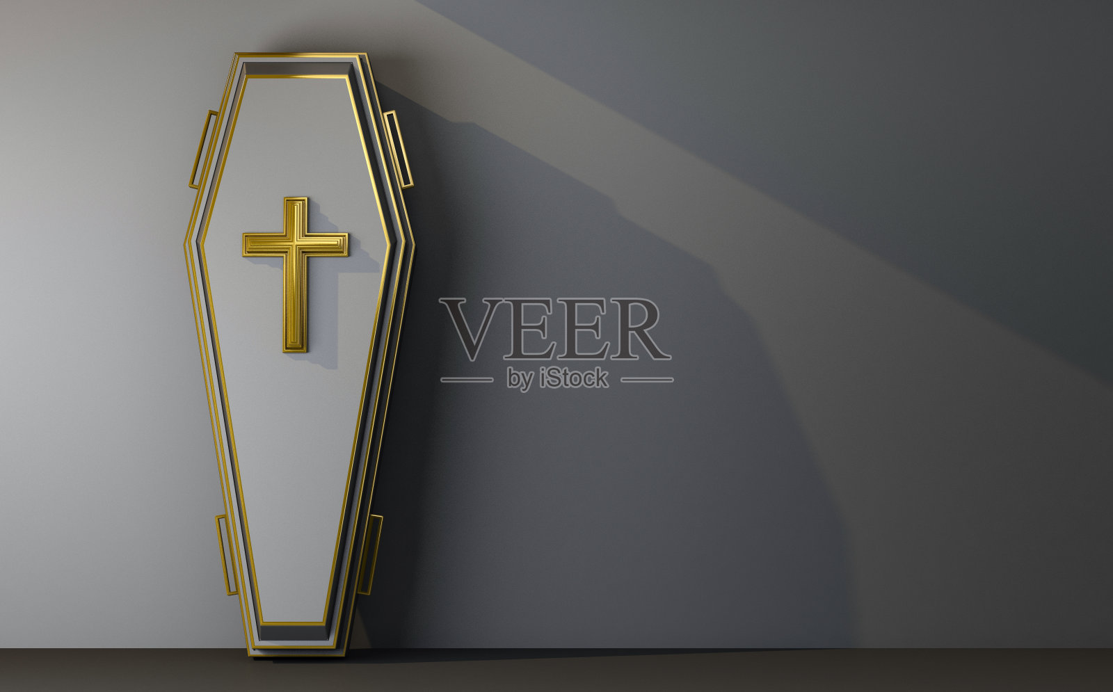 一个带有黑色复印空间的黑色棺材架照片摄影图片