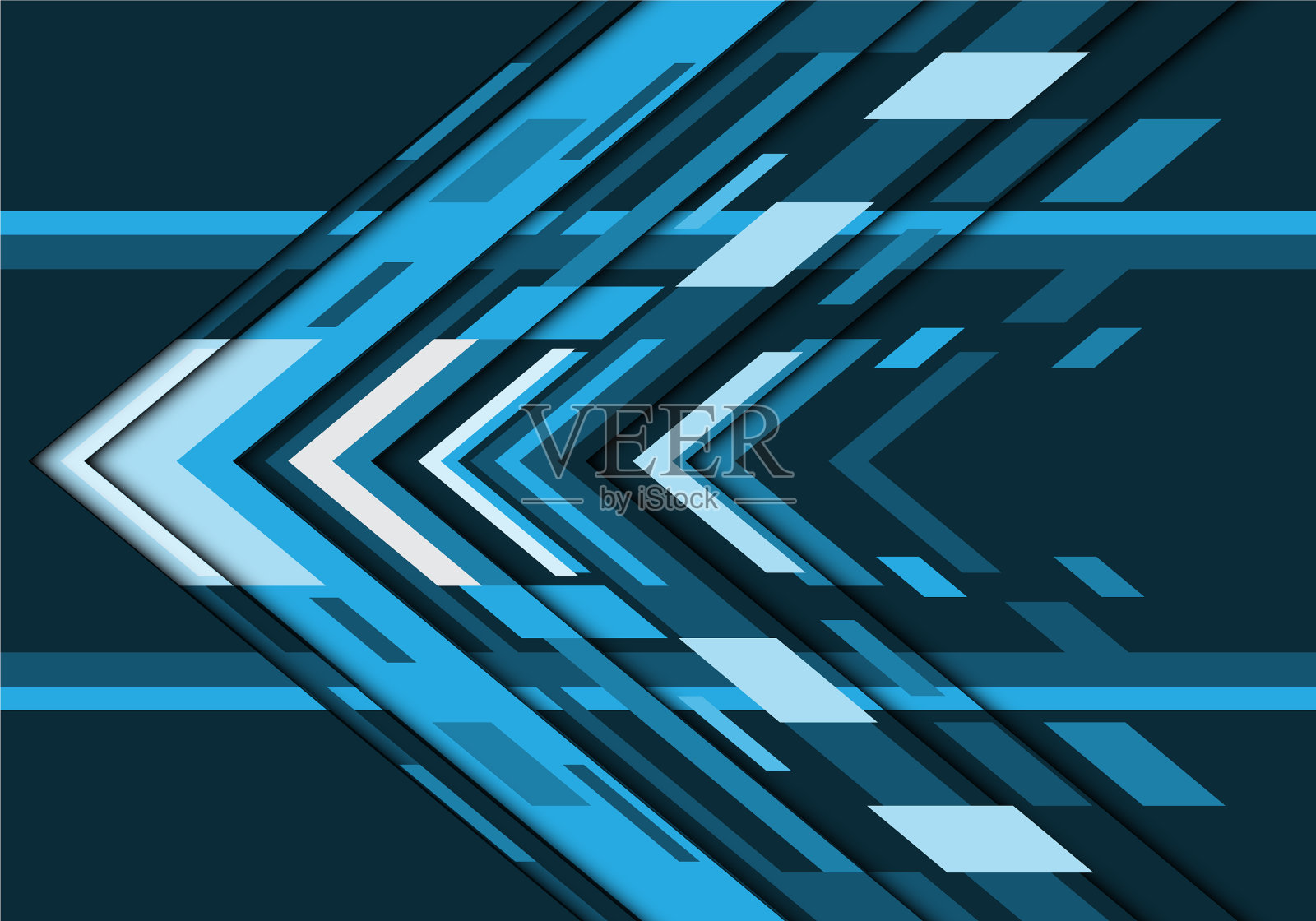 抽象蓝灰色调箭头几何方向插画图片素材