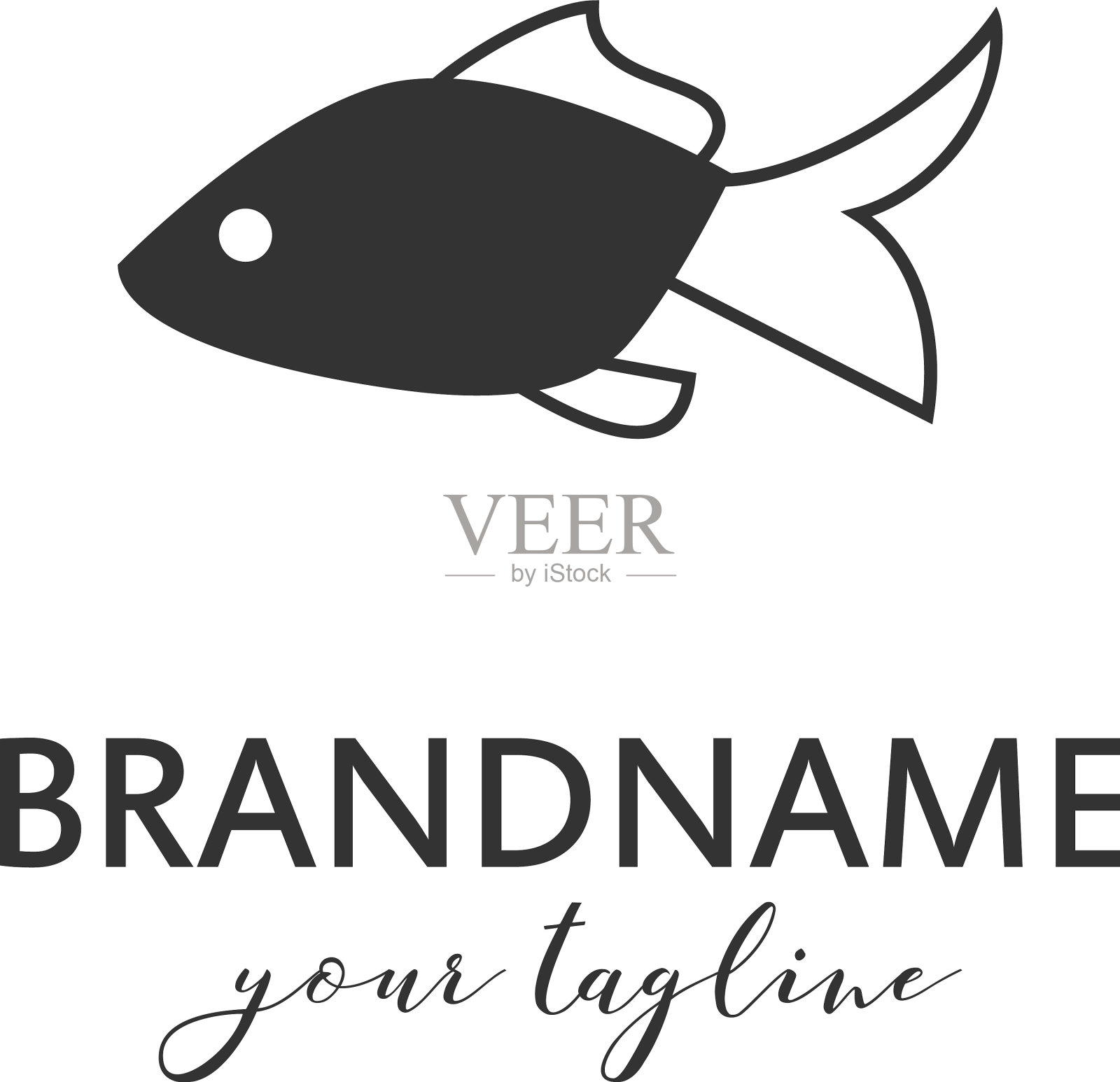 鱼标志模板适合钓鱼插画图片素材