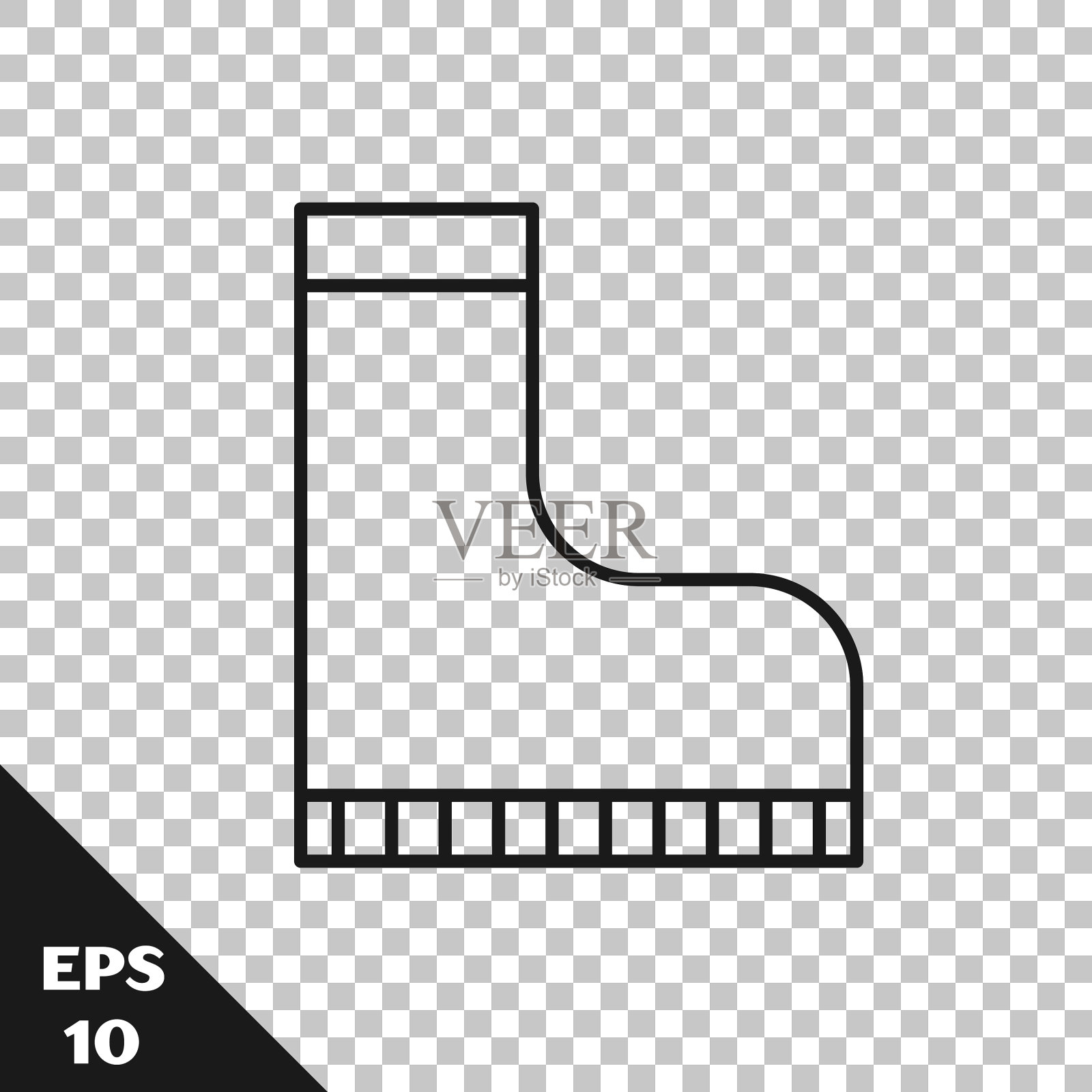 黑色线条防水橡胶开机图标隔离插画图片素材