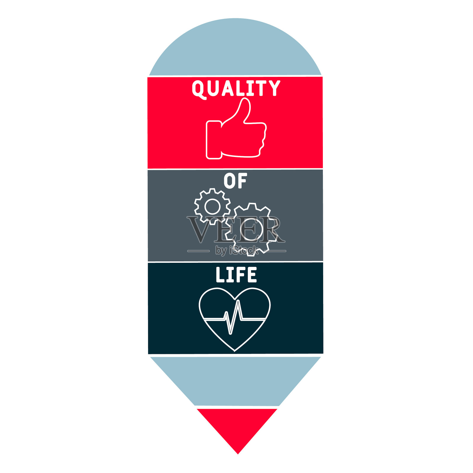 生活质量的缩写插画图片素材