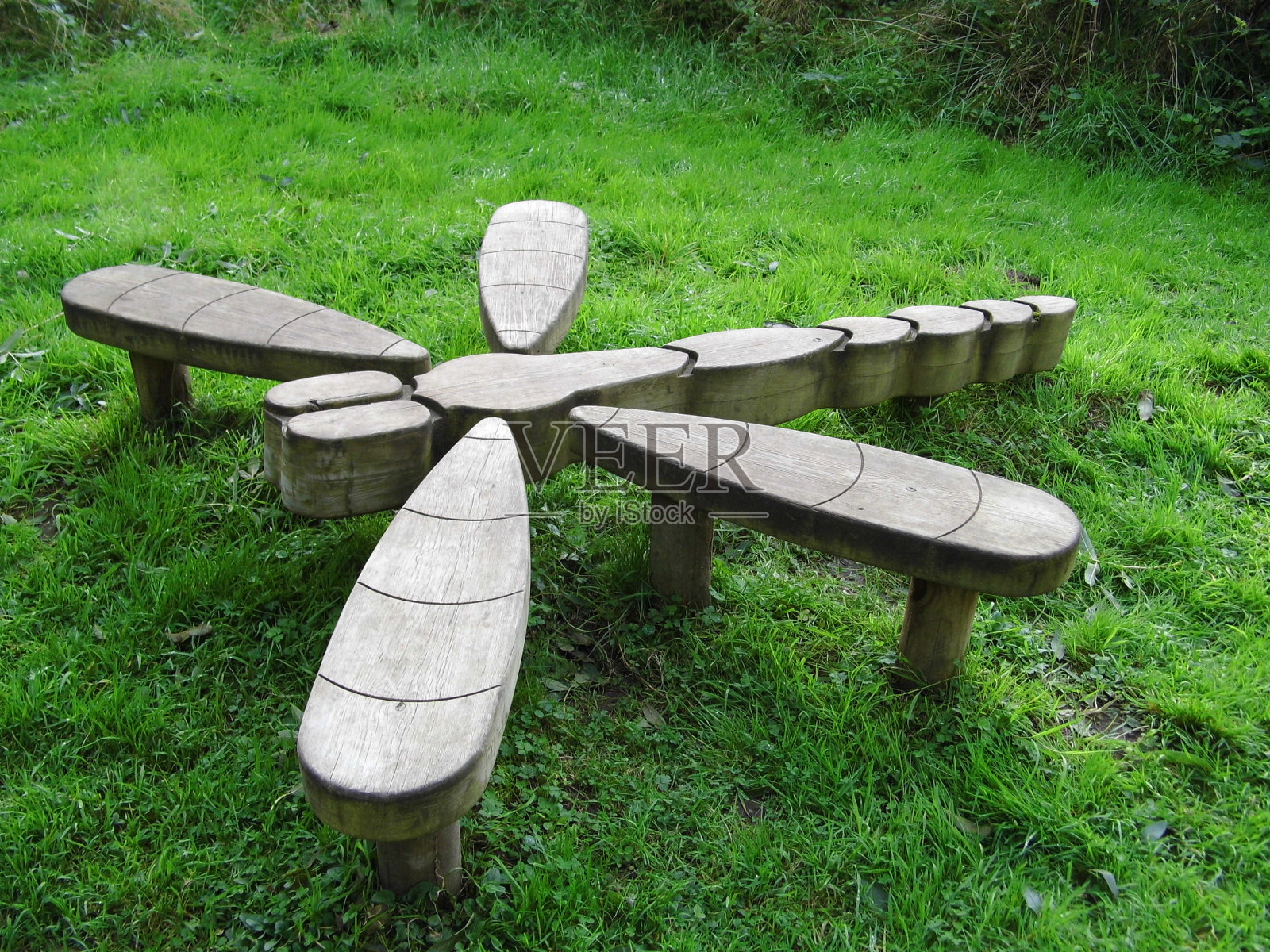 蜻蜓形长凳艺术照片摄影图片