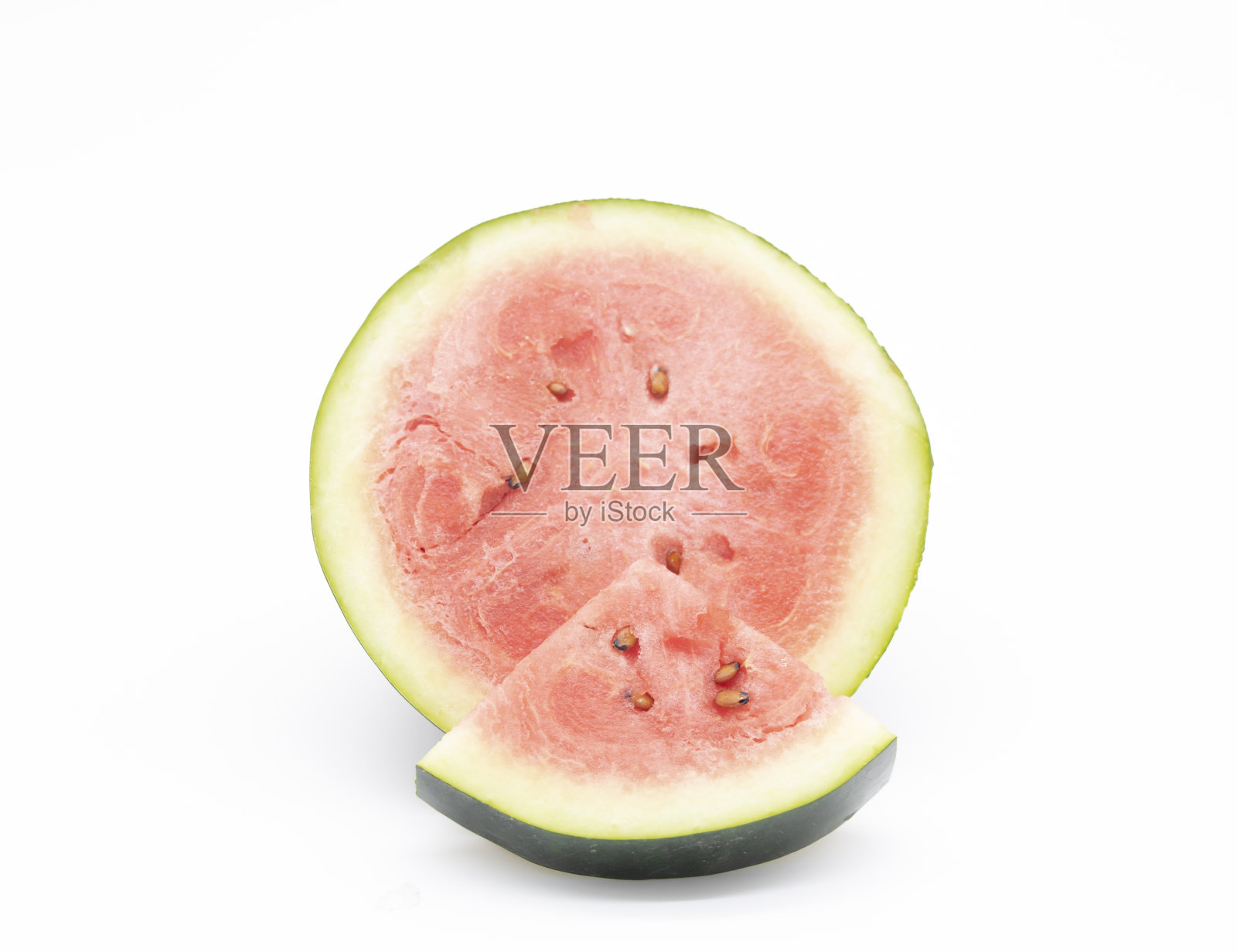 白色背景上的新鲜西瓜照片摄影图片