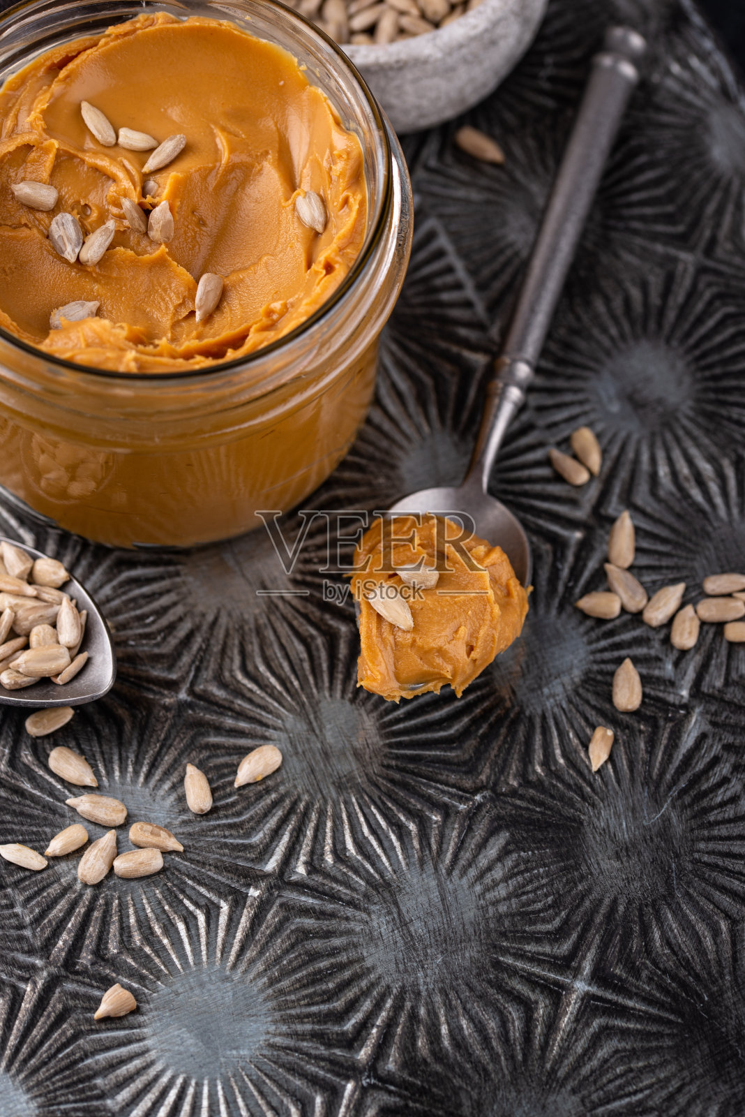 葵花籽油或太阳油。低变应原的分布照片摄影图片