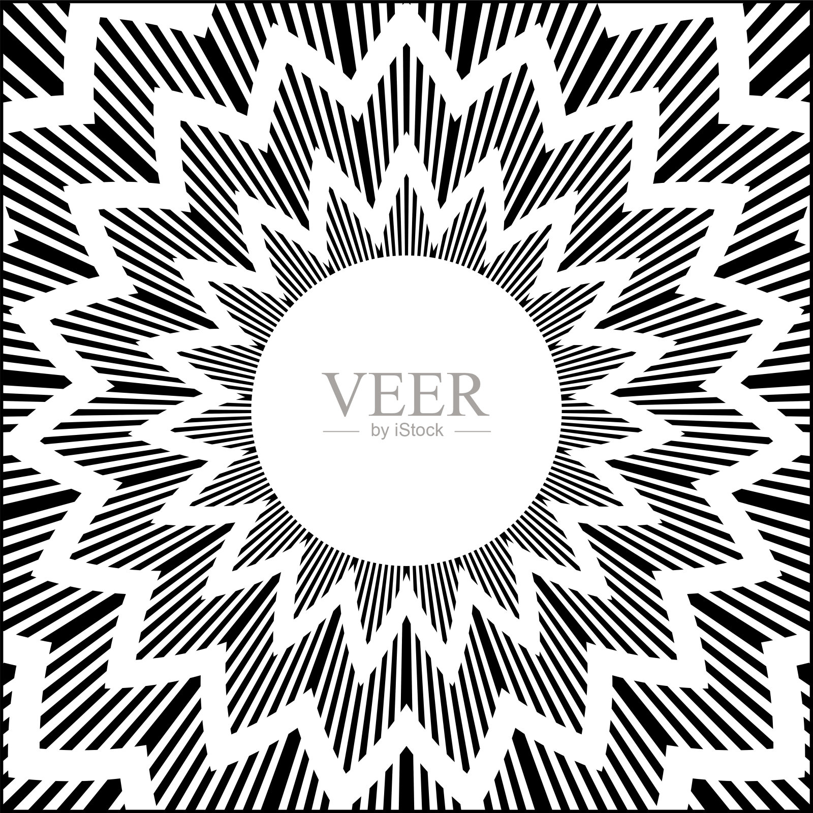 抽象几何圆之字形图案。装饰圆的框架。插画图片素材