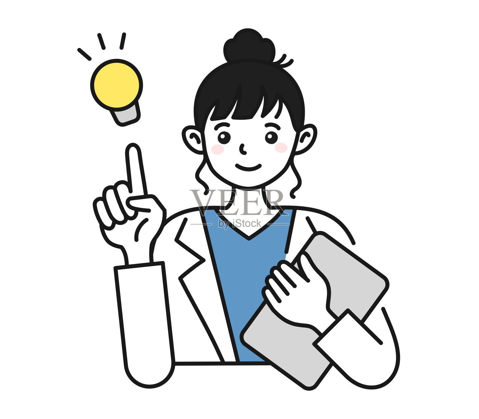 一名身穿白大褂的女护士/医生提出建议的插图插画图片素材