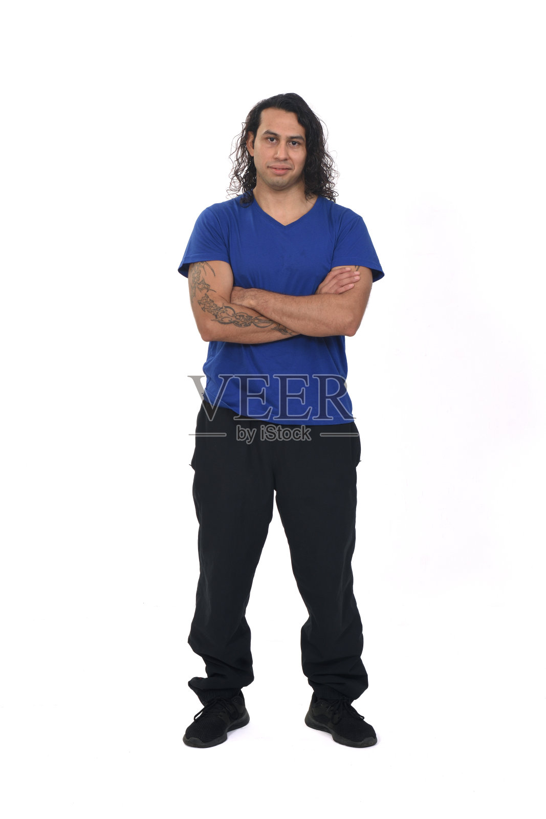 白色背景的男子肖像照片摄影图片