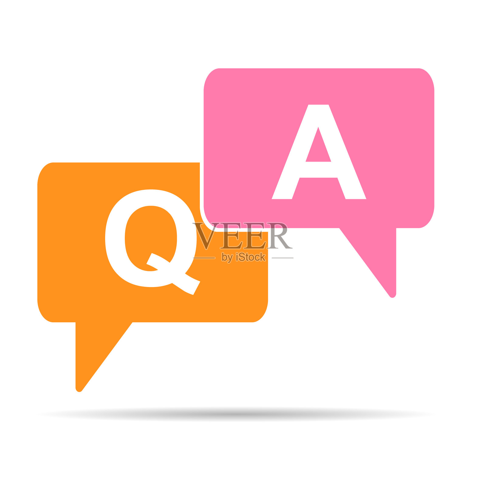 FAQ,常见问题矢量图标。信息语音气泡符号,帮助信息插画图片素材