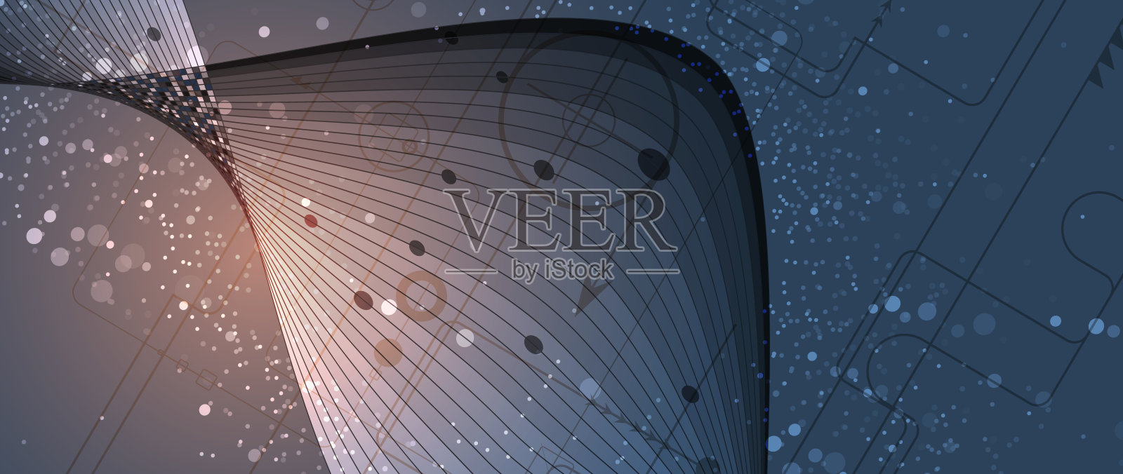 量子处理。深度学习人工智能。未来的商业或科学演示新技术插画图片素材