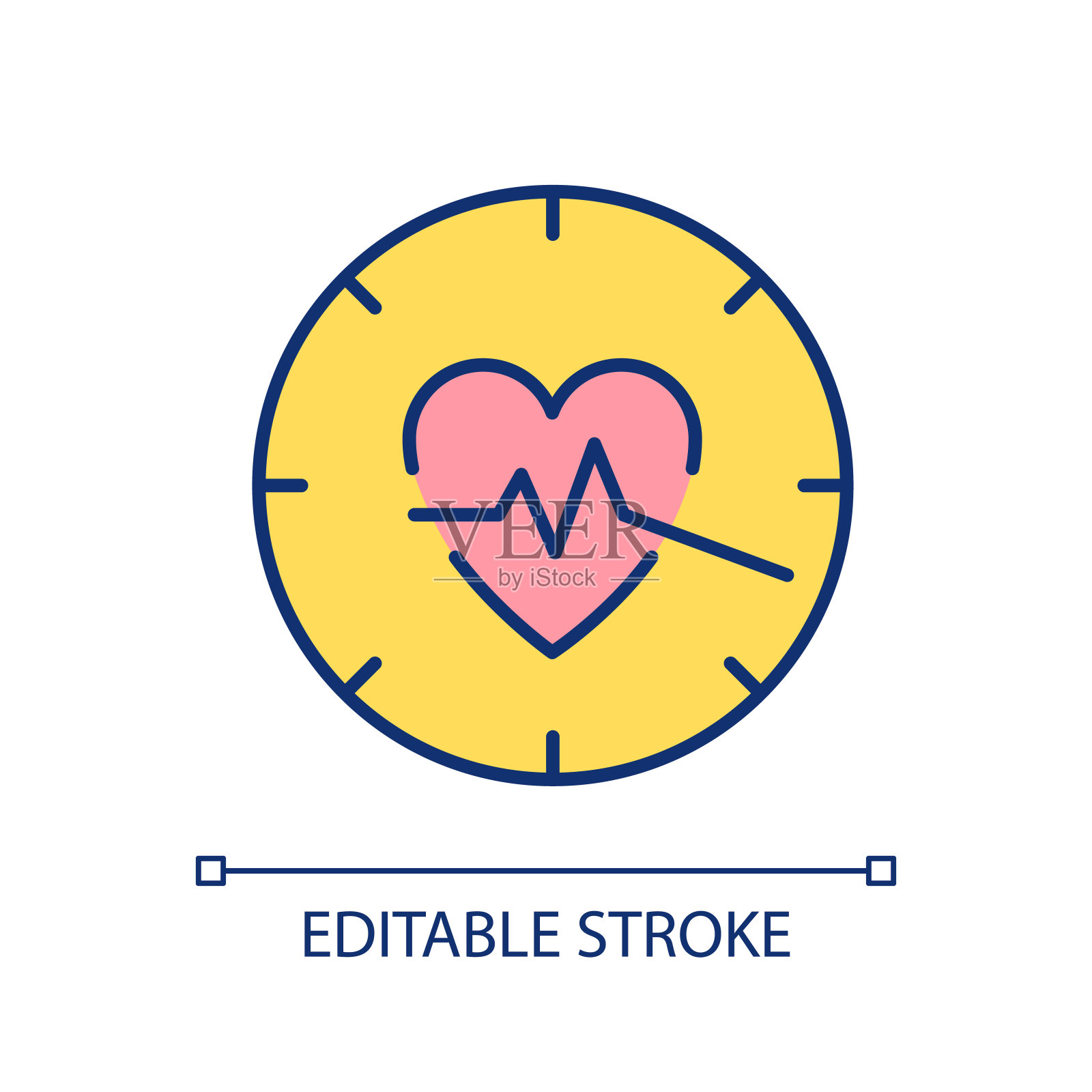 心脏常规检查RGB彩色图标插画图片素材