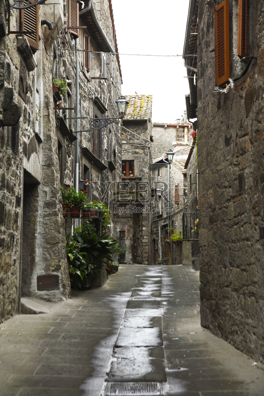 维托奇亚诺,中世纪的村庄和小巷。Viterbo拉齐奥照片摄影图片