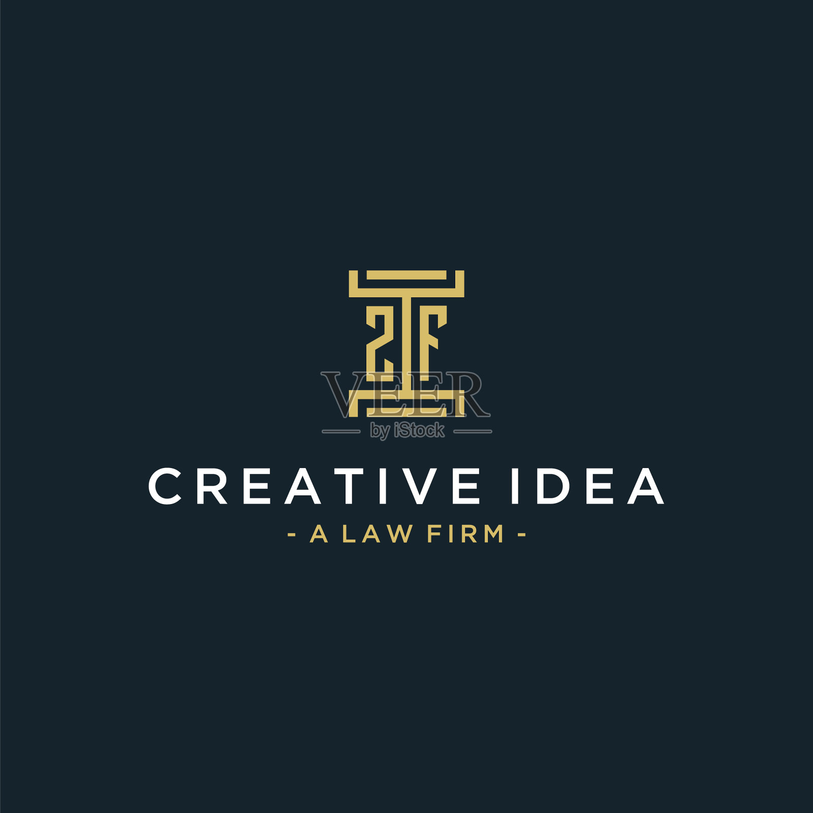 Zf初始标志字母组合设计律师插画图片素材