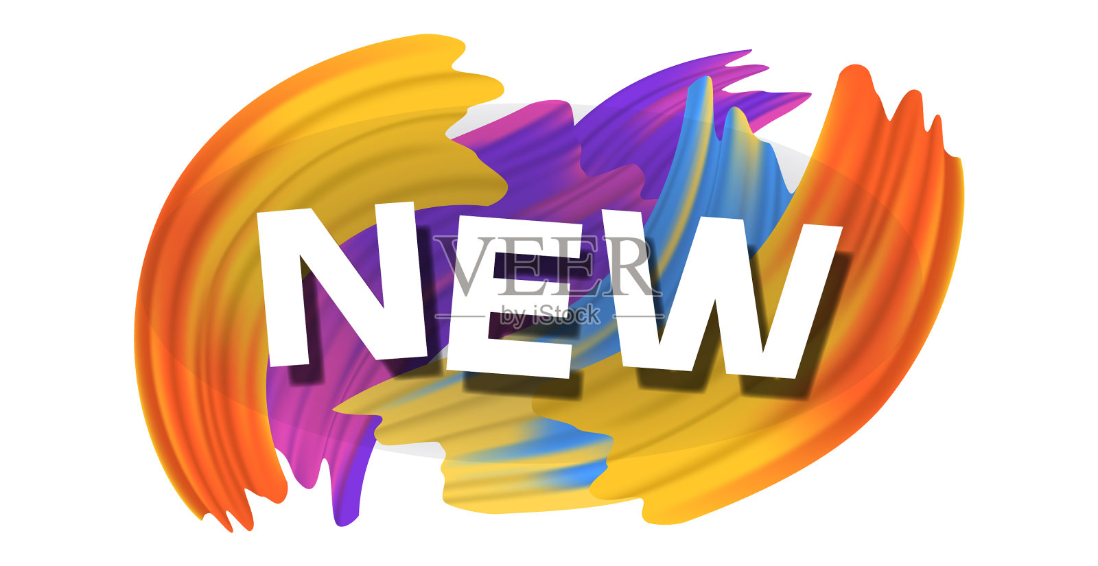 时尚明亮的创意文字新的白色设计元素图片