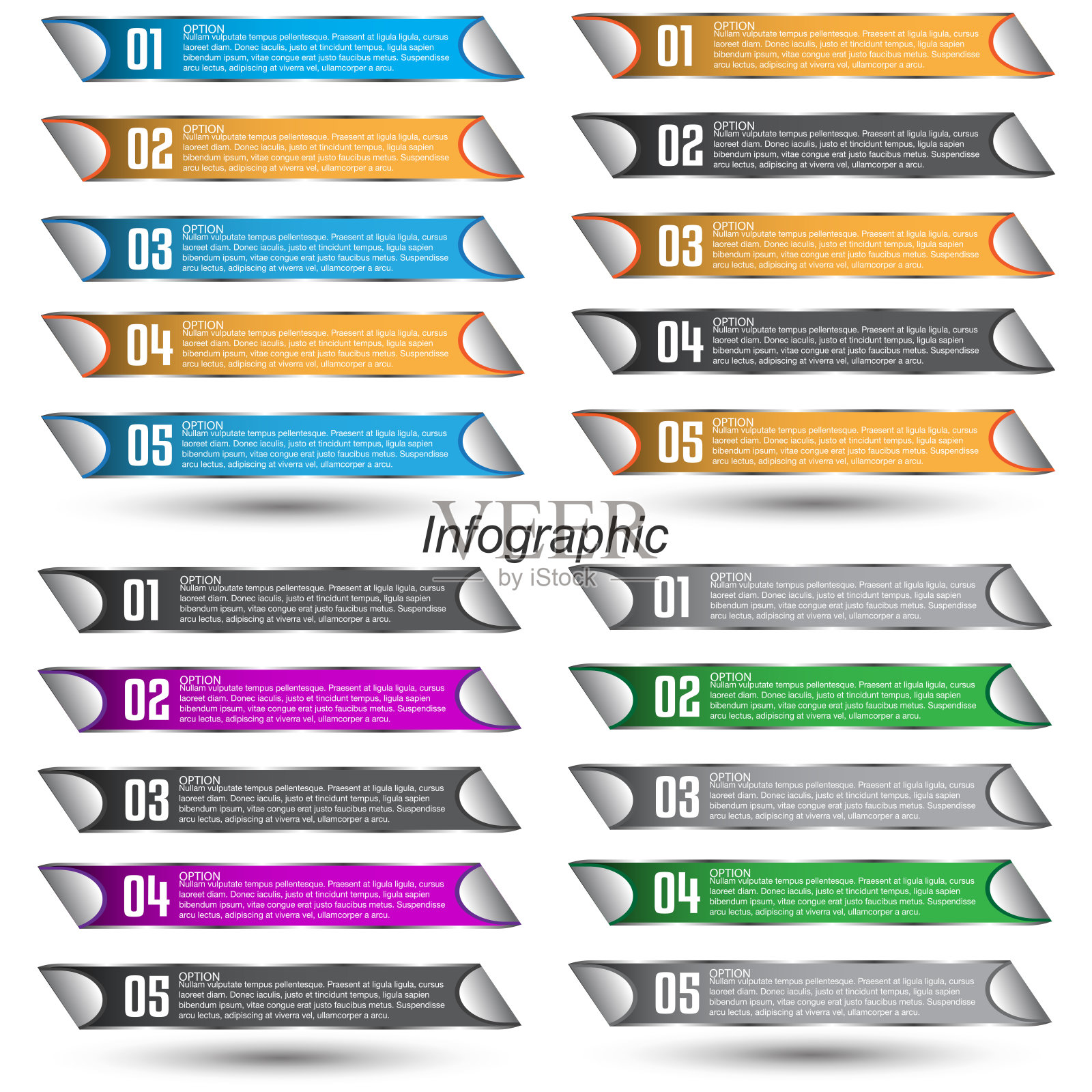 收集信息图形与步骤和选项,网页布局的横幅。插画图片素材