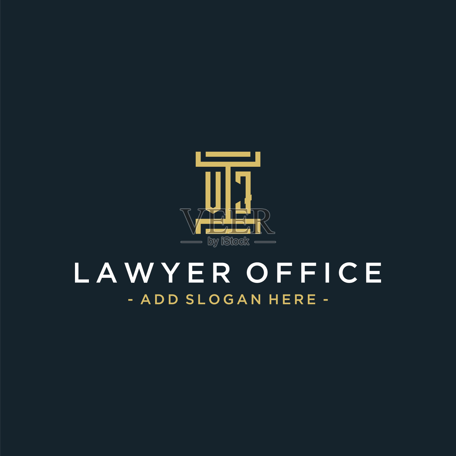 Vj初始标志字母组合设计为法律律师插画图片素材