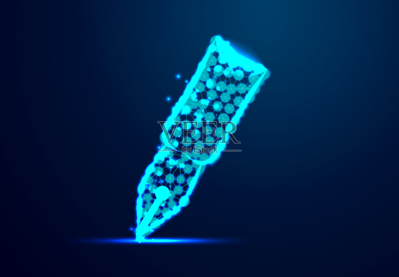 笔,写作。连接和断开的概念。线条,三角形和粒子风格设计。说明向量插画图片素材