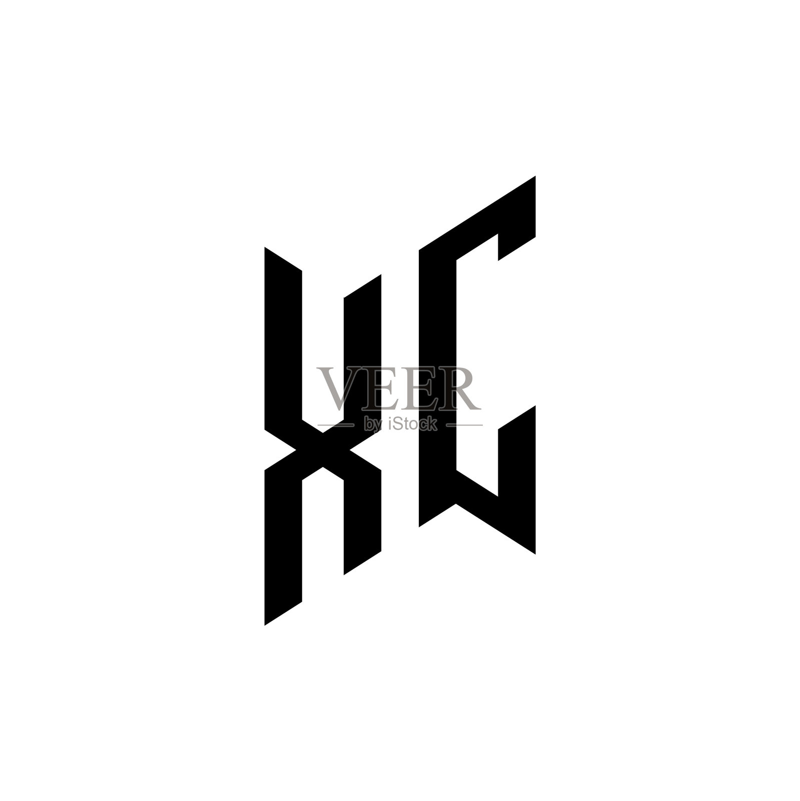 Xc标志字母组合设计模板插画图片素材